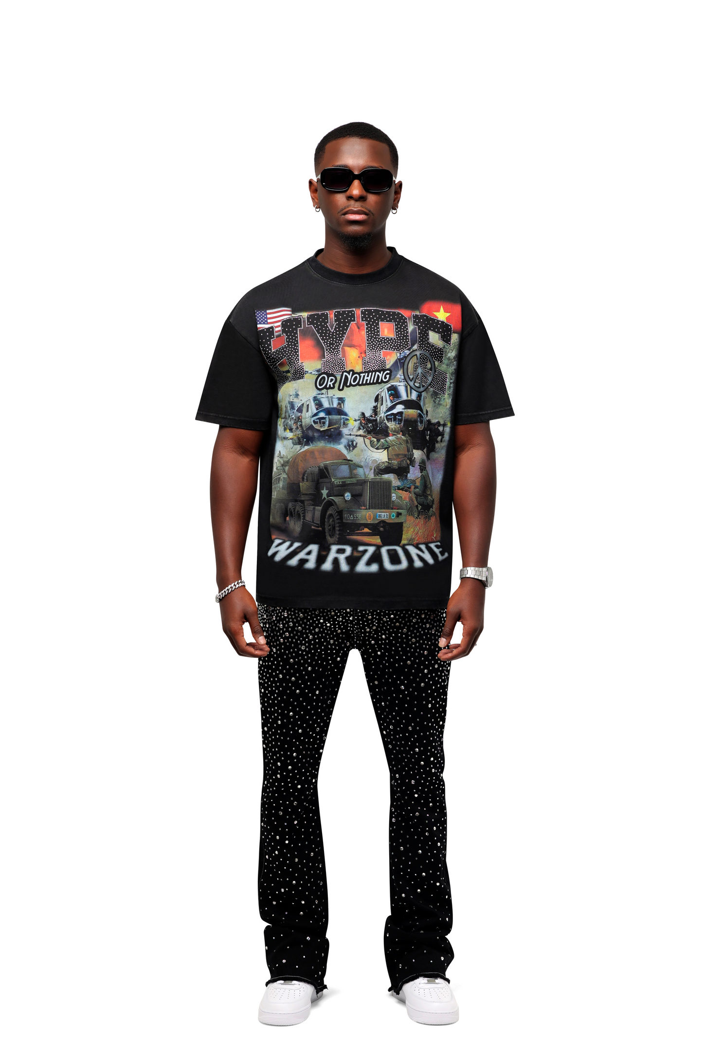 Shiny "rockstar " flare pants