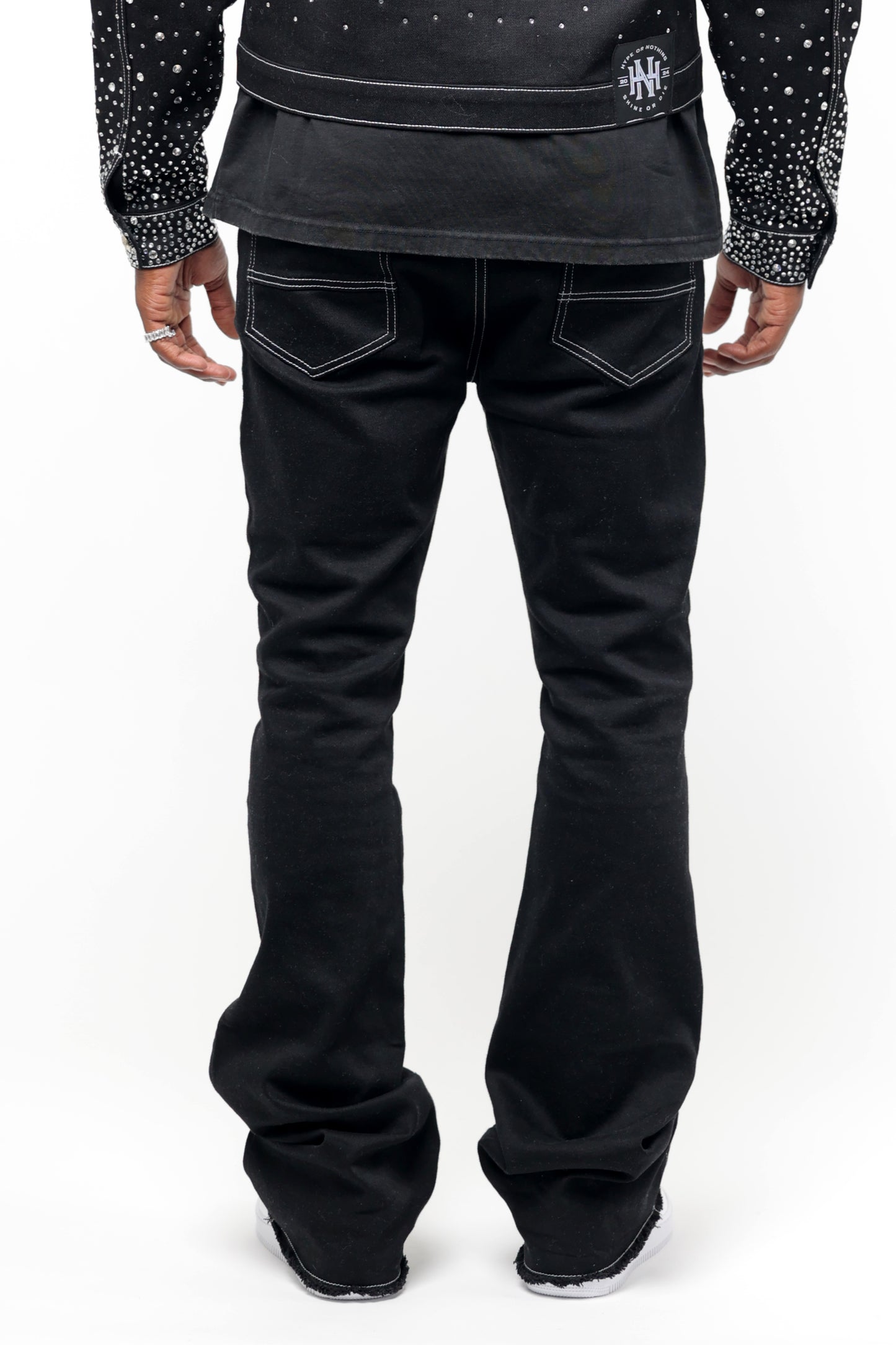 Shiny "rockstar " flare pants